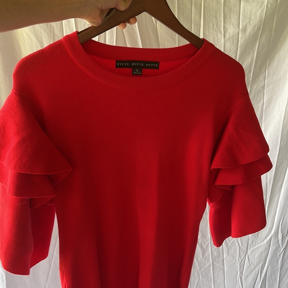 Red Ruffle sleeve Dress ❤️ Make an offer!